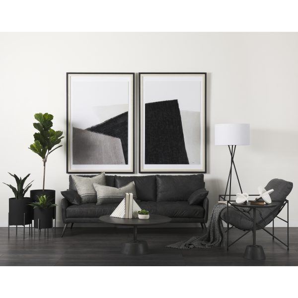 Zadie 14L x 26W Light Gray and Dark Gray Fabric Color Blocked Decorative Pillow Cover 3