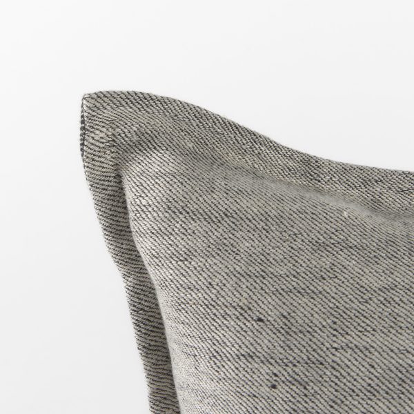 Zadie 14L x 26W Light Gray and Dark Gray Fabric Color Blocked Decorative Pillow Cover 9