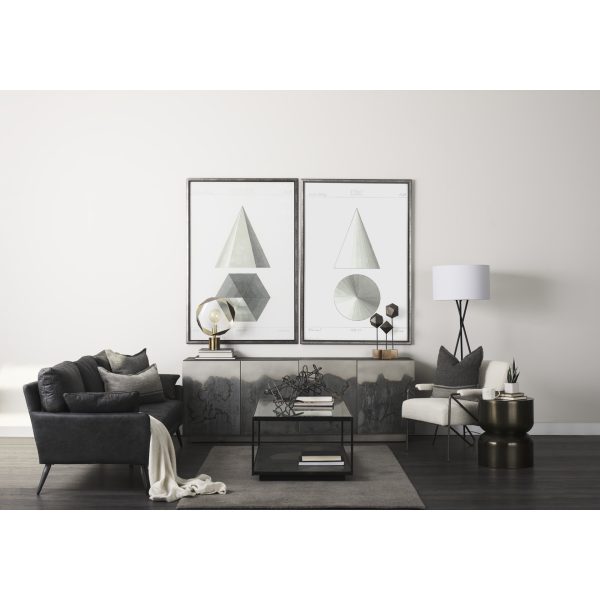 Zadie 20L x 20W Light Gray and Dark Gray Fabric Color Blocked Decorative Pillow Cover 2