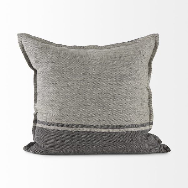 Zadie 20L x 20W Light Gray and Dark Gray Fabric Color Blocked Decorative Pillow Cover 5