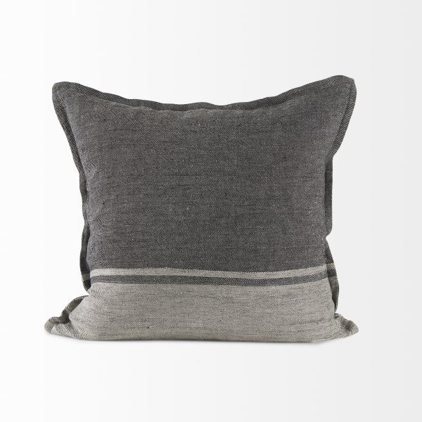 Zadie 20L x 20W Light Gray and Dark Gray Fabric Color Blocked Decorative Pillow Cover 7