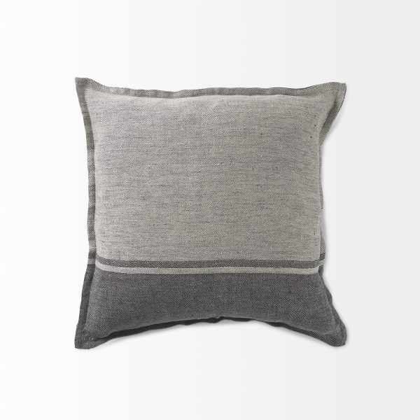 Zadie 20L x 20W Light Gray and Dark Gray Fabric Color Blocked Decorative Pillow Cover 8