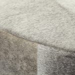 Zahavi 36" Gray Hair-On-hide W/Metal Base Ottoman