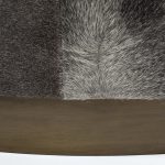 Zahavi 36" Gray Hair-On-hide W/Metal Base Ottoman