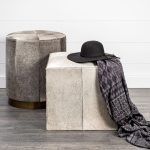 Zahavi I 20" Grey-toned hair-on-hide ottoman