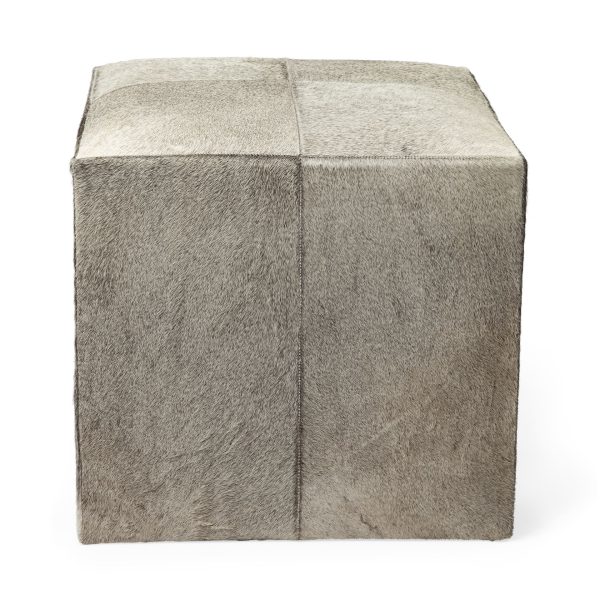 Zahavi I 20 Grey toned hair on hide ottoman 6