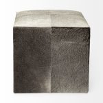 Zahavi I 20" Grey-toned hair-on-hide ottoman