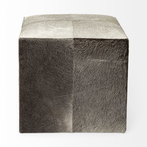 Zahavi I 20 Grey toned hair on hide ottoman 7