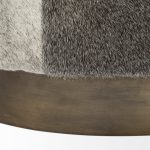 Zahavi I 23"H grey-toned hair-on-hide ottoman