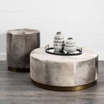 Zahavi I 23"H grey-toned hair-on-hide ottoman