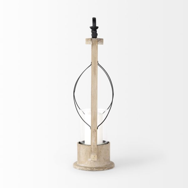 Zain II Large Brown Wooden Vintage Inspired Candle Holder Lantern 4