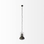 Zaio 12.5Lx 12.5W x 18.5H Weathered Antique Gold Metal Caged Bulb Pendant Light