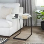 Zenn Contemporary Black Metal and Glass End Table 13 Zenn Contemporary Black Metal and Glass End Table