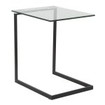 Zenn Contemporary Black Metal and Glass End Table 15 Zenn Contemporary Black Metal and Glass End Table