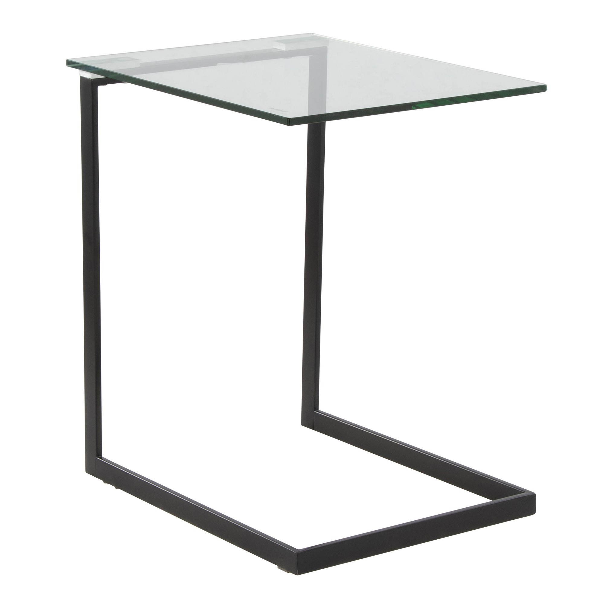 Zenn Contemporary Black Metal and Glass End Table 4 Zenn Contemporary Black Metal and Glass End Table - Image 4