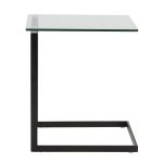 Zenn Contemporary Black Metal and Glass End Table 16 Zenn Contemporary Black Metal and Glass End Table