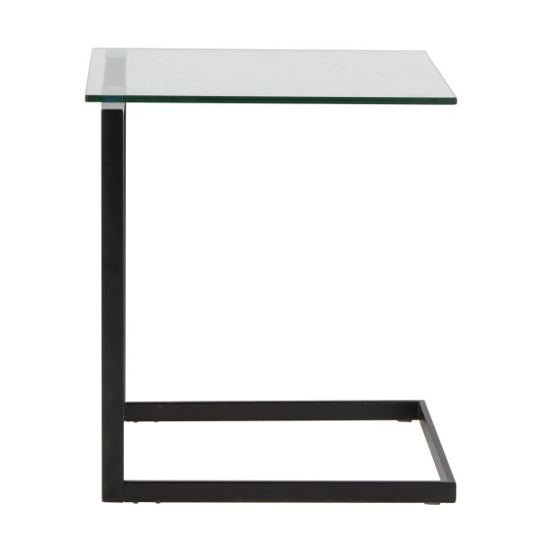 Zenn Contemporary Black Metal and Glass End Table 4