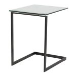 Zenn Contemporary Black Metal and Glass End Table 17 Zenn Contemporary Black Metal and Glass End Table