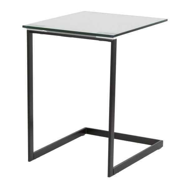 Zenn Contemporary Black Metal and Glass End Table 5