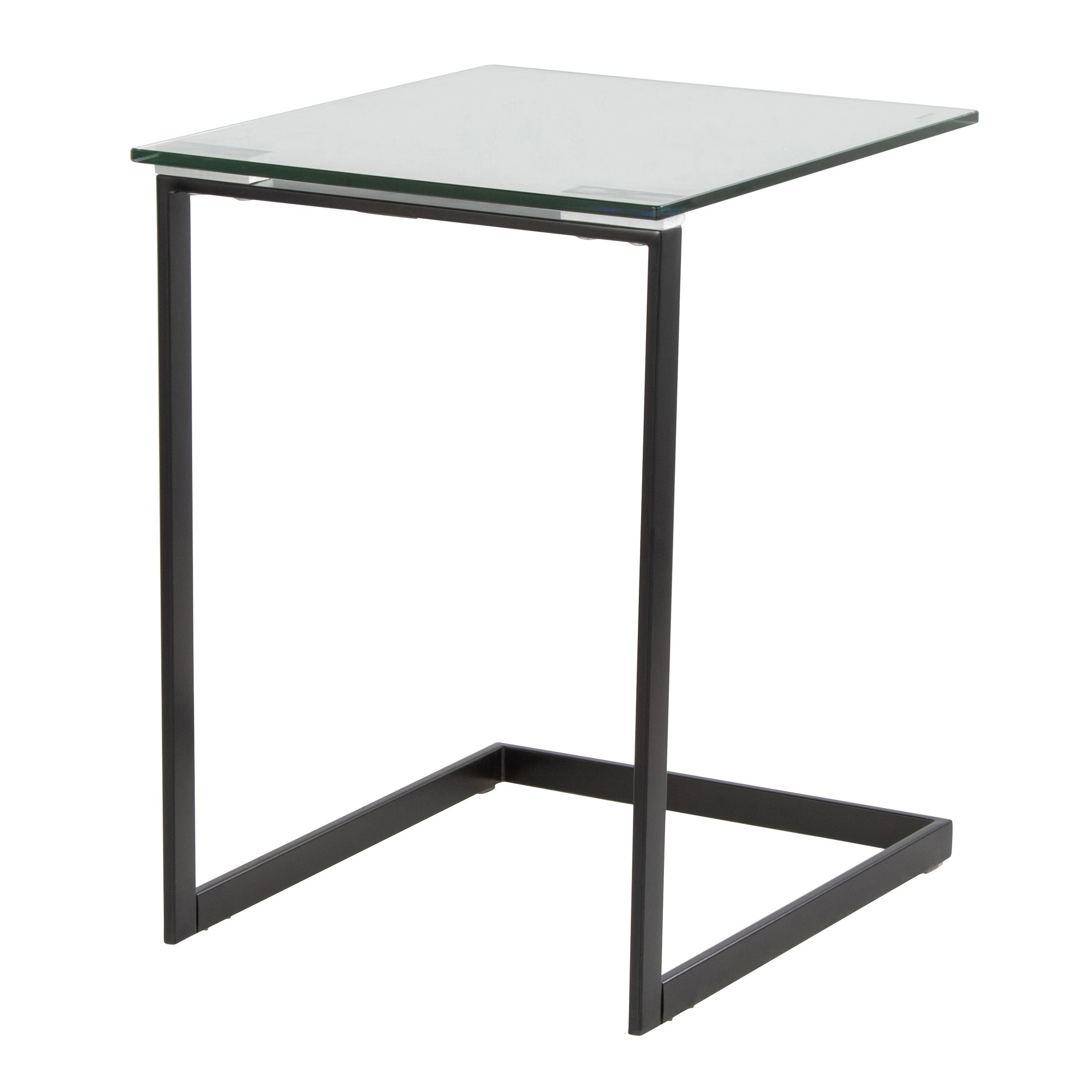 Zenn Contemporary Black Metal and Glass End Table 6 Zenn Contemporary Black Metal and Glass End Table - Image 6
