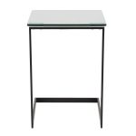 Zenn Contemporary Black Metal and Glass End Table 18 Zenn Contemporary Black Metal and Glass End Table