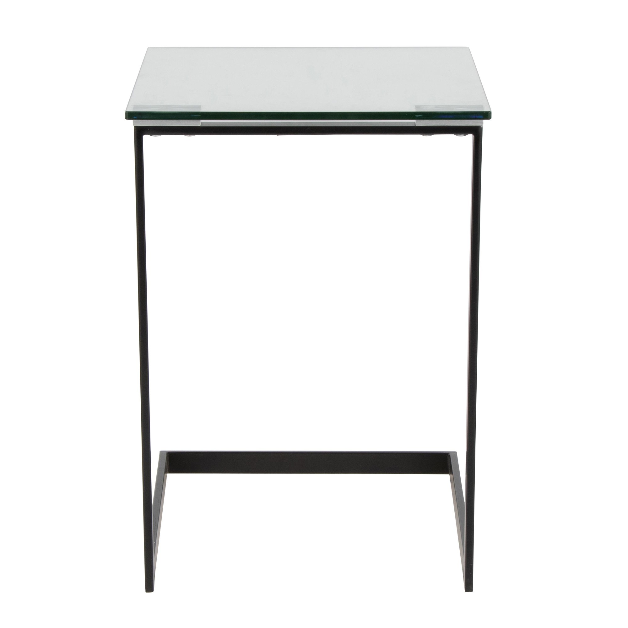 Zenn Contemporary Black Metal and Glass End Table 7 Zenn Contemporary Black Metal and Glass End Table - Image 7