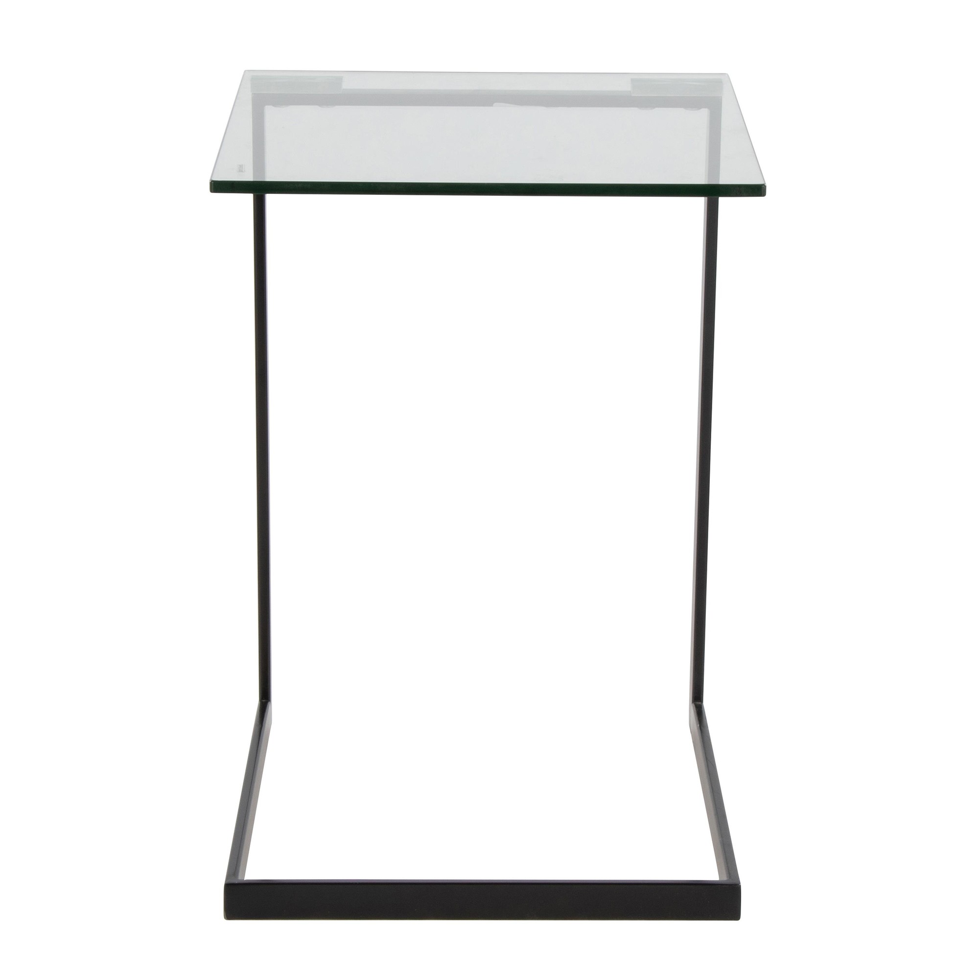Zenn Contemporary Black Metal and Glass End Table 8 Zenn Contemporary Black Metal and Glass End Table - Image 8