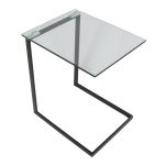 Zenn Contemporary Black Metal and Glass End Table 20 Zenn Contemporary Black Metal and Glass End Table