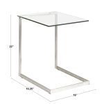 Zenn Contemporary Black Metal and Glass End Table 21 Zenn Contemporary Black Metal and Glass End Table