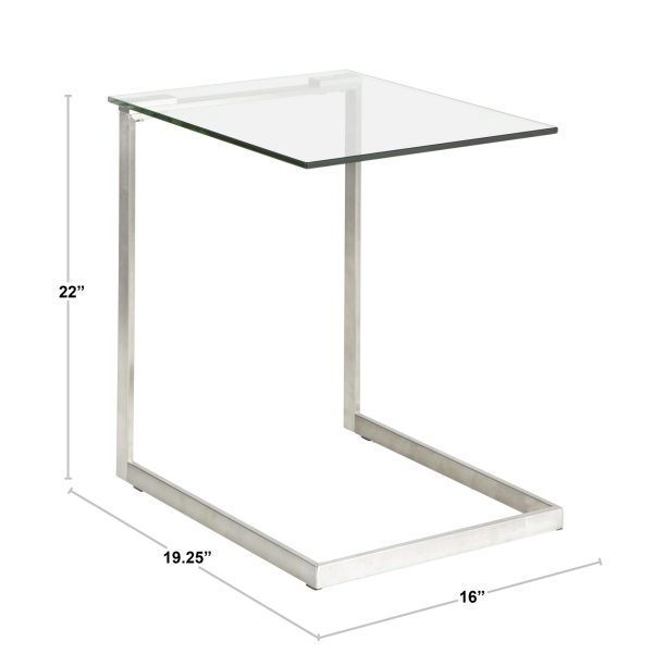 Zenn Contemporary Black Metal and Glass End Table 9