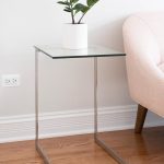 Zenn Contemporary Glass Top Stainless Steel End Table 12 Zenn Contemporary Glass Top Stainless Steel End Table