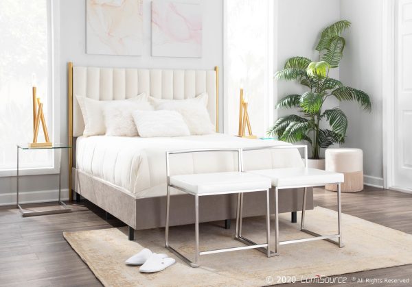 Zenn Contemporary Glass Top Stainless Steel End Table 3