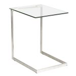 Zenn Contemporary Glass Top Stainless Steel End Table 15 Zenn Contemporary Glass Top Stainless Steel End Table