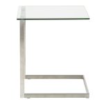 Zenn Contemporary Glass Top Stainless Steel End Table 16 Zenn Contemporary Glass Top Stainless Steel End Table