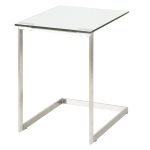Zenn Contemporary Glass Top Stainless Steel End Table 17 Zenn Contemporary Glass Top Stainless Steel End Table