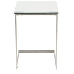 Zenn Contemporary Glass Top Stainless Steel End Table 18 Zenn Contemporary Glass Top Stainless Steel End Table