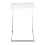 Zenn Contemporary Glass Top Stainless Steel End Table 19 Zenn Contemporary Glass Top Stainless Steel End Table