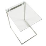 Zenn Contemporary Glass Top Stainless Steel End Table 20 Zenn Contemporary Glass Top Stainless Steel End Table
