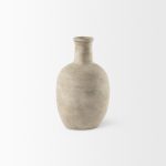 Zenni 5.3L x 5.3W x 9.3H Warm Beige Ceramic Vase