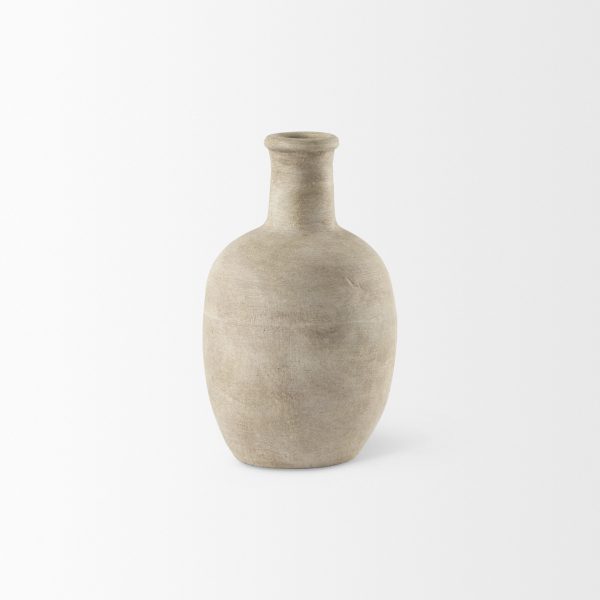Zenni 5.3L x 5.3W x 9.3H Warm Beige Ceramic Vase 2