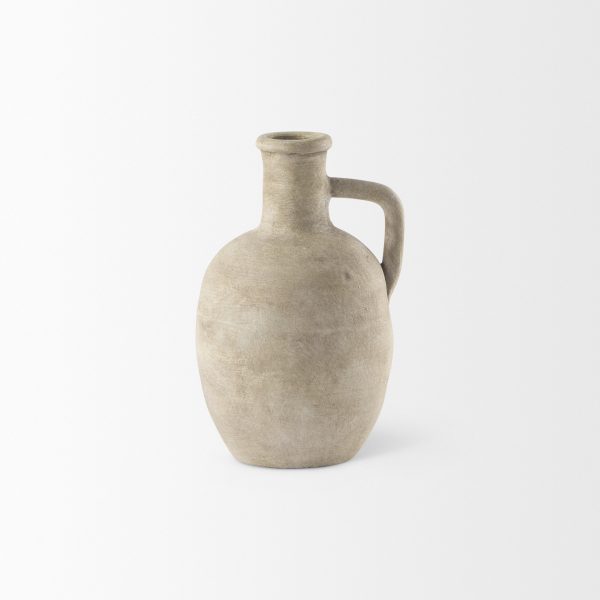 Zenni 5.3L x 5.3W x 9.3H Warm Beige Ceramic Vase 3