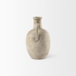Zenni 5.3L x 5.3W x 9.3H Warm Beige Ceramic Vase