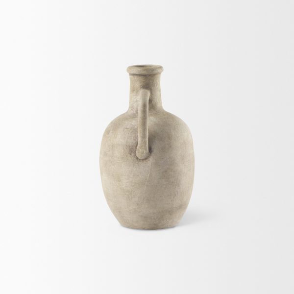 Zenni 5.3L x 5.3W x 9.3H Warm Beige Ceramic Vase 4