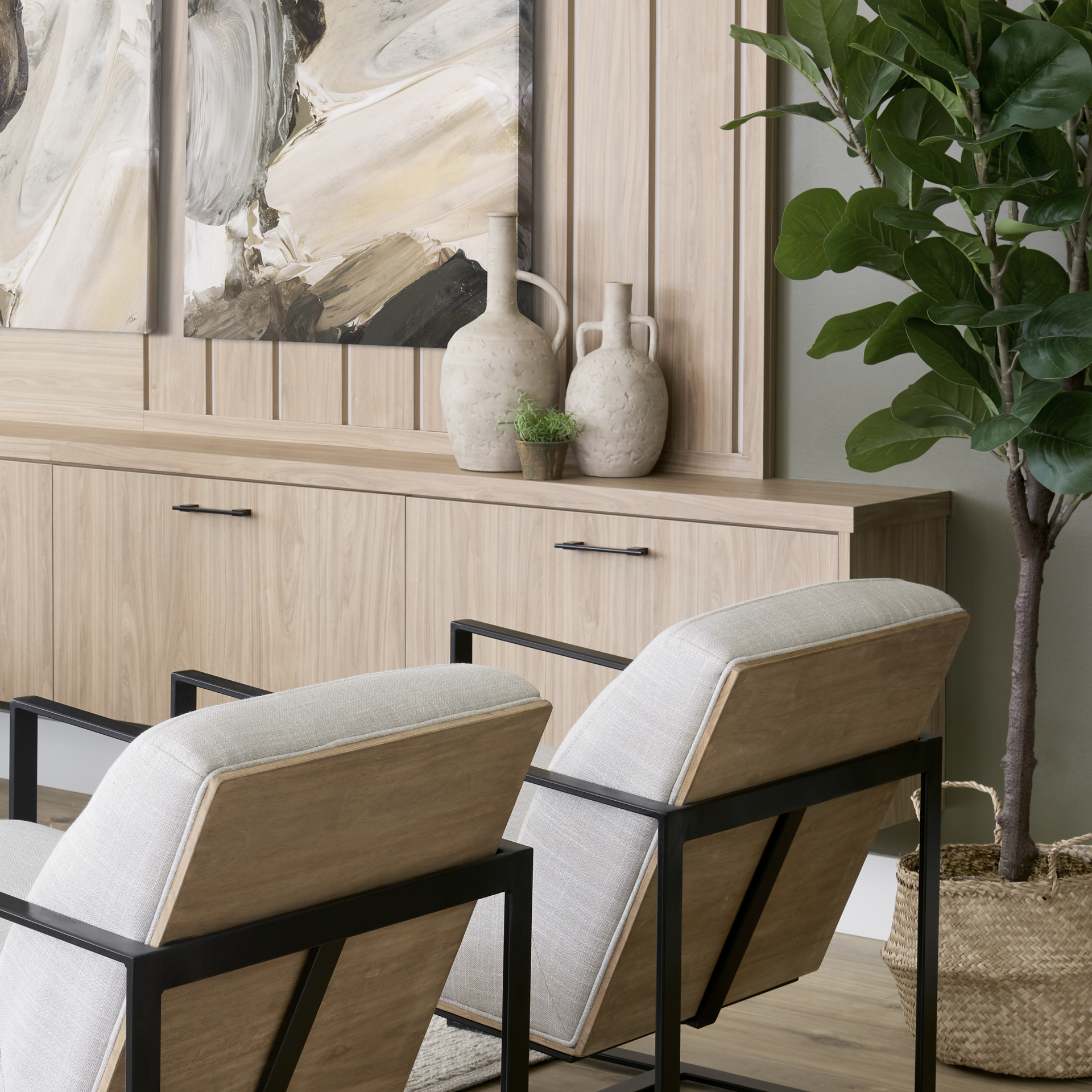 Zenni 6.1L x 6.1W x 12.0H Warm Beige Ceramic Vase 3 Zenni 6.1L x 6.1W x 12.0H Warm Beige Ceramic Vase - Image 3