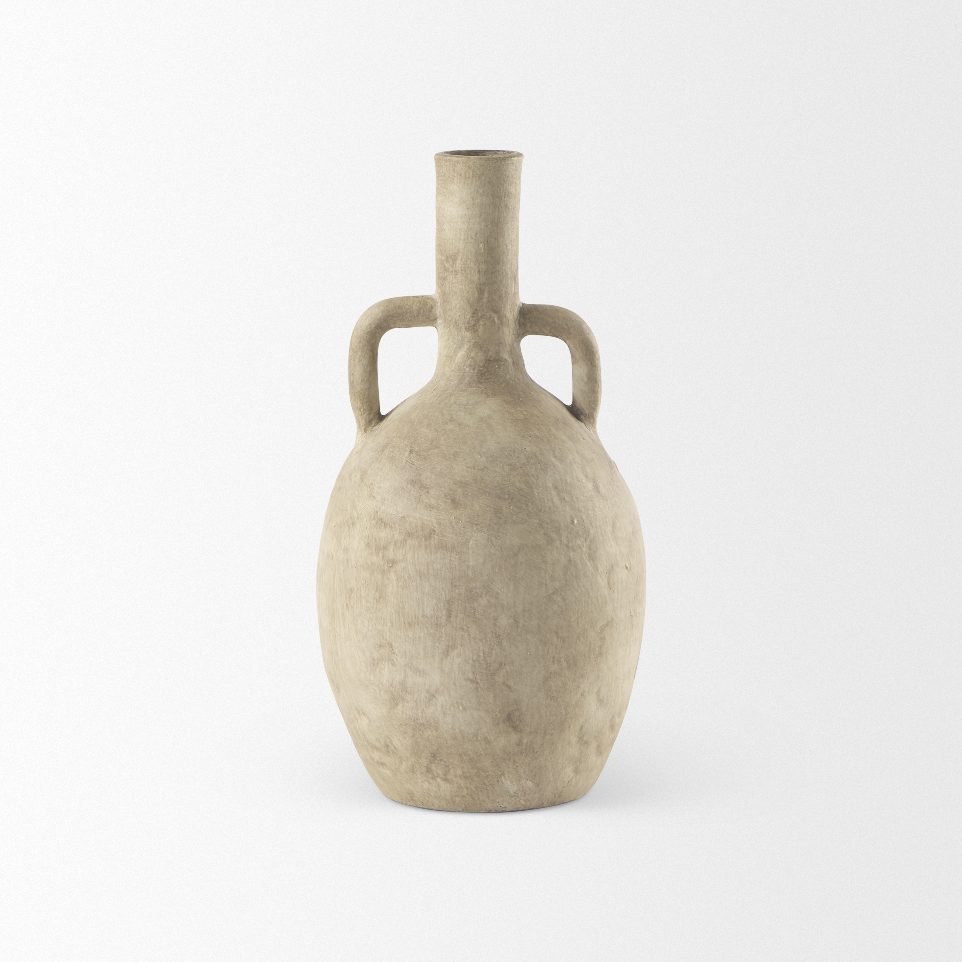 Zenni 6.1L x 6.1W x 12.0H Warm Beige Ceramic Vase 4 Zenni 6.1L x 6.1W x 12.0H Warm Beige Ceramic Vase - Image 4