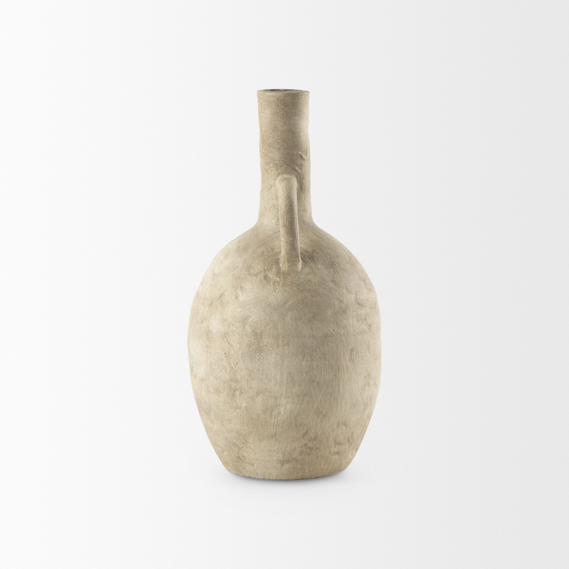 Zenni 6.1L x 6.1W x 12.0H Warm Beige Ceramic Vase 5 Zenni 6.1L x 6.1W x 12.0H Warm Beige Ceramic Vase - Image 5