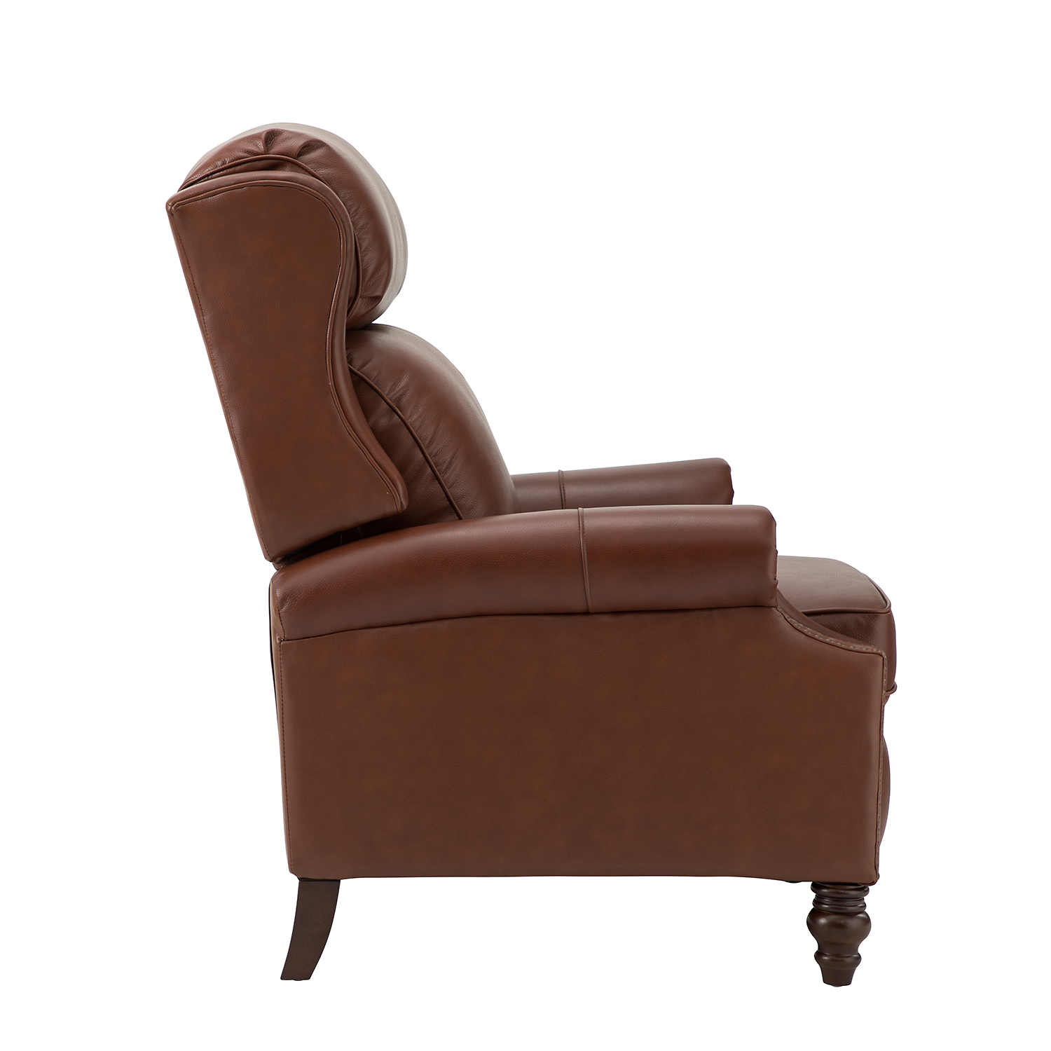 Zetes Brown Genuine Leather Modern Recliner 4 Zetes Brown Genuine Leather Modern Recliner - Image 4