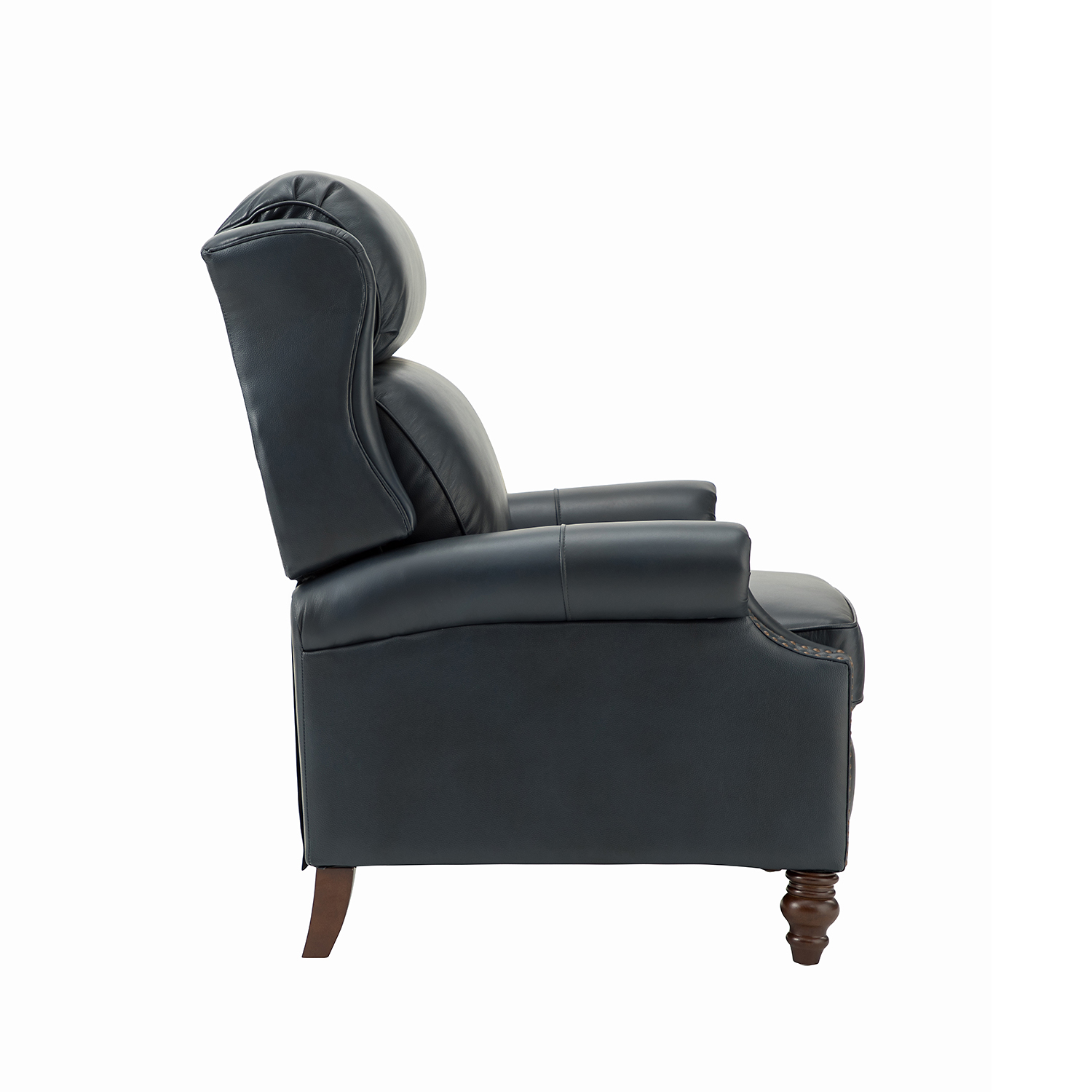 Zetes Navy Genuine Leather Modern Manual Recliner Foldable Footrest 4 Zetes Navy Genuine Leather Modern Manual Recliner Foldable Footrest - Image 4