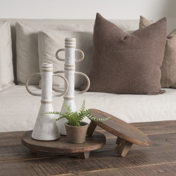 Ziva Large Distressed White Metal Sculptural Object 1