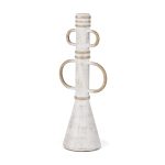 Ziva Large Distressed White Metal Sculptural Object
